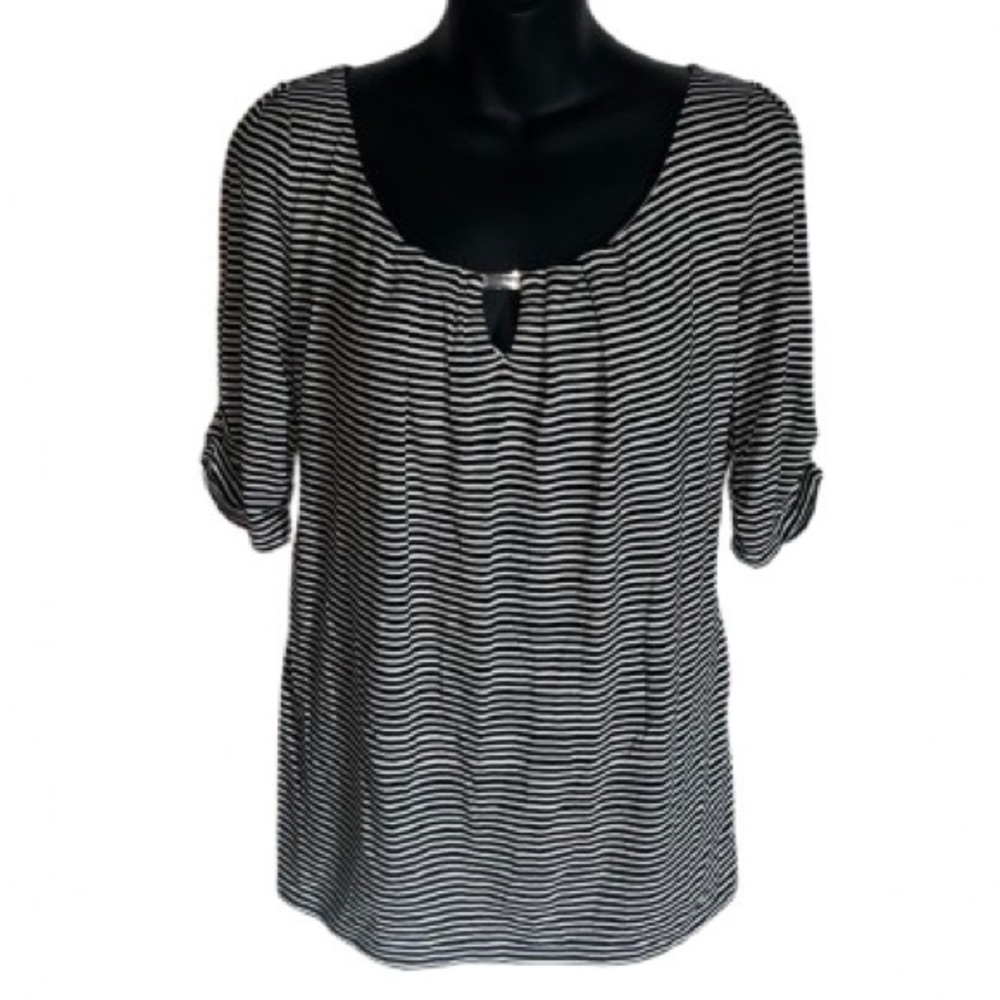 White House Black Market striped knit top size L